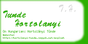 tunde hortolanyi business card
